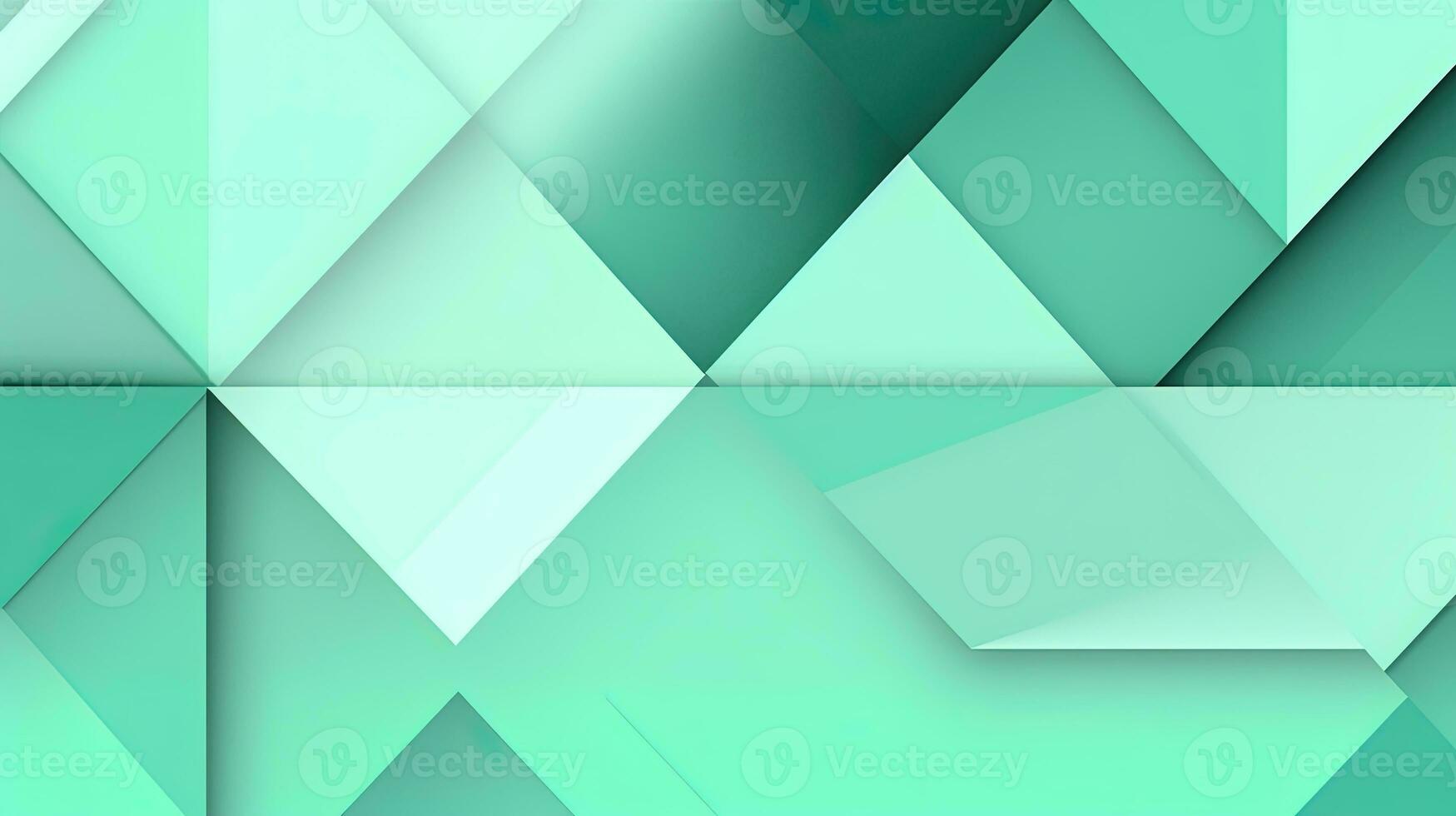 Abstract geometric background with triangles in green colors. 3d rendering. photo