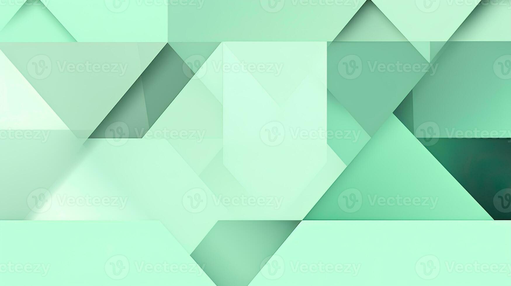 Abstract geometric background with triangles in green colors. 3d rendering. photo