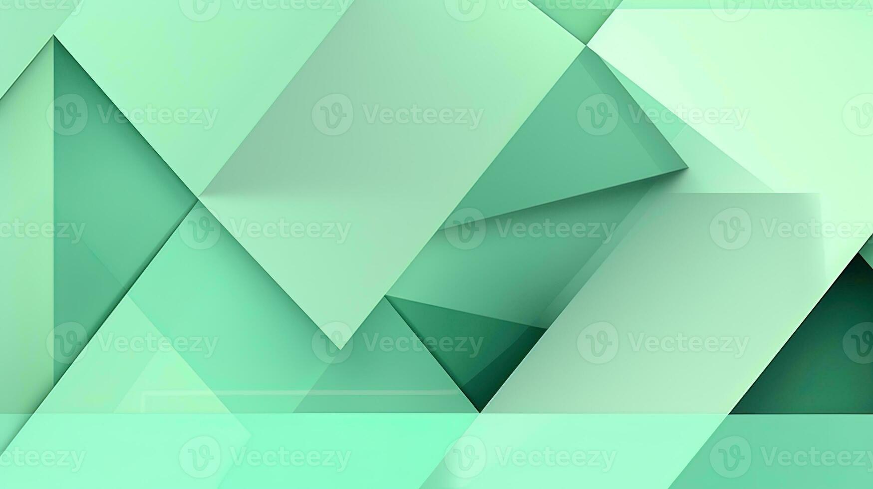 Abstract geometric background with triangles in green colors. 3d rendering. photo