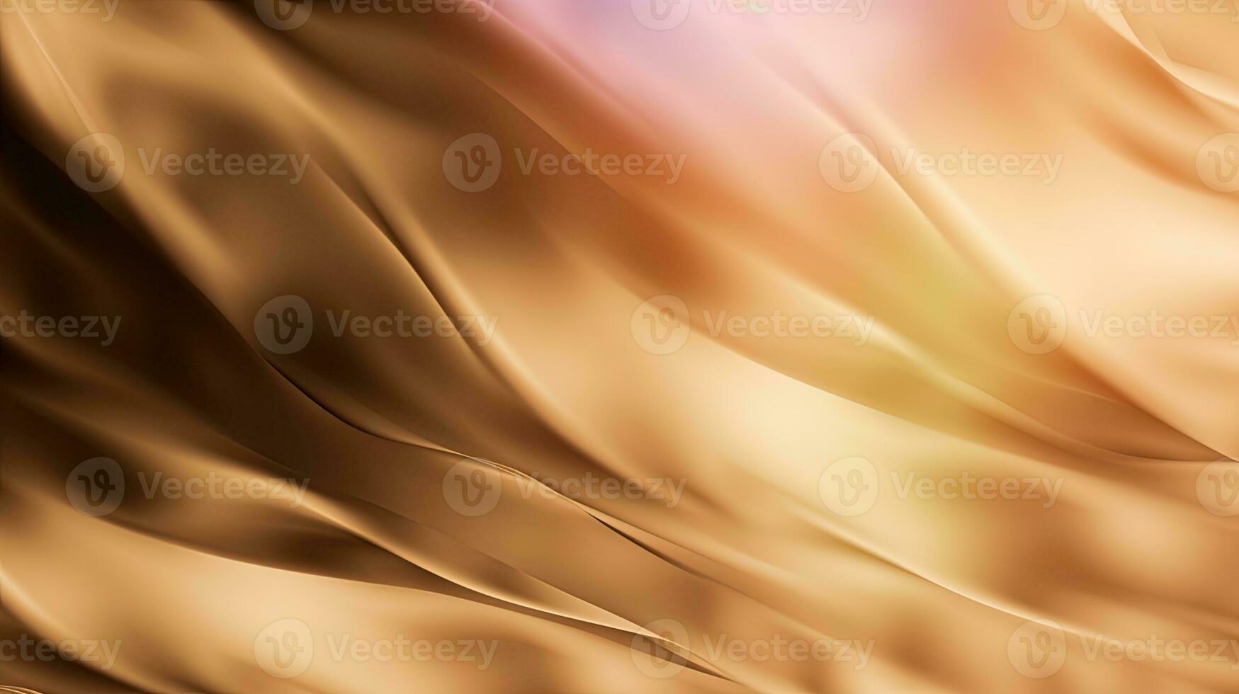 Gold satin fabric texture background. Closeup of rippled golden silk fabric. 3d render illustration photo