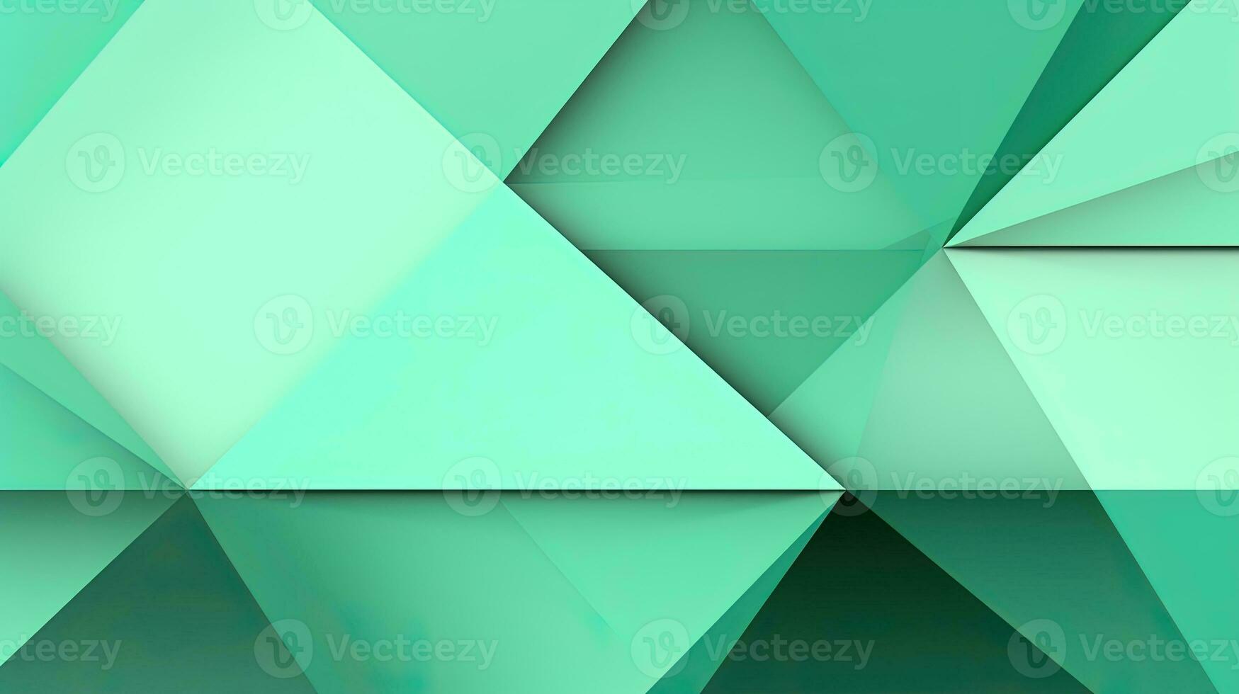 Abstract geometric background with triangles in green colors. 3d rendering. photo