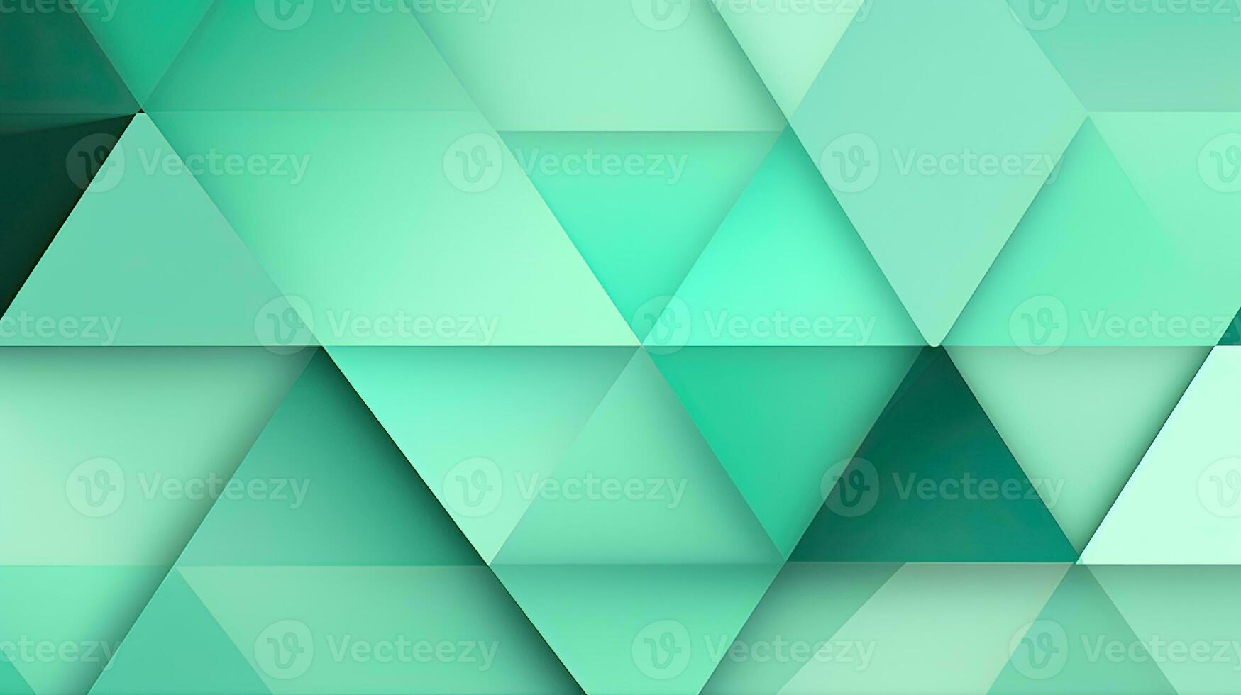 Abstract geometric background with triangles in green colors. 3d rendering. photo