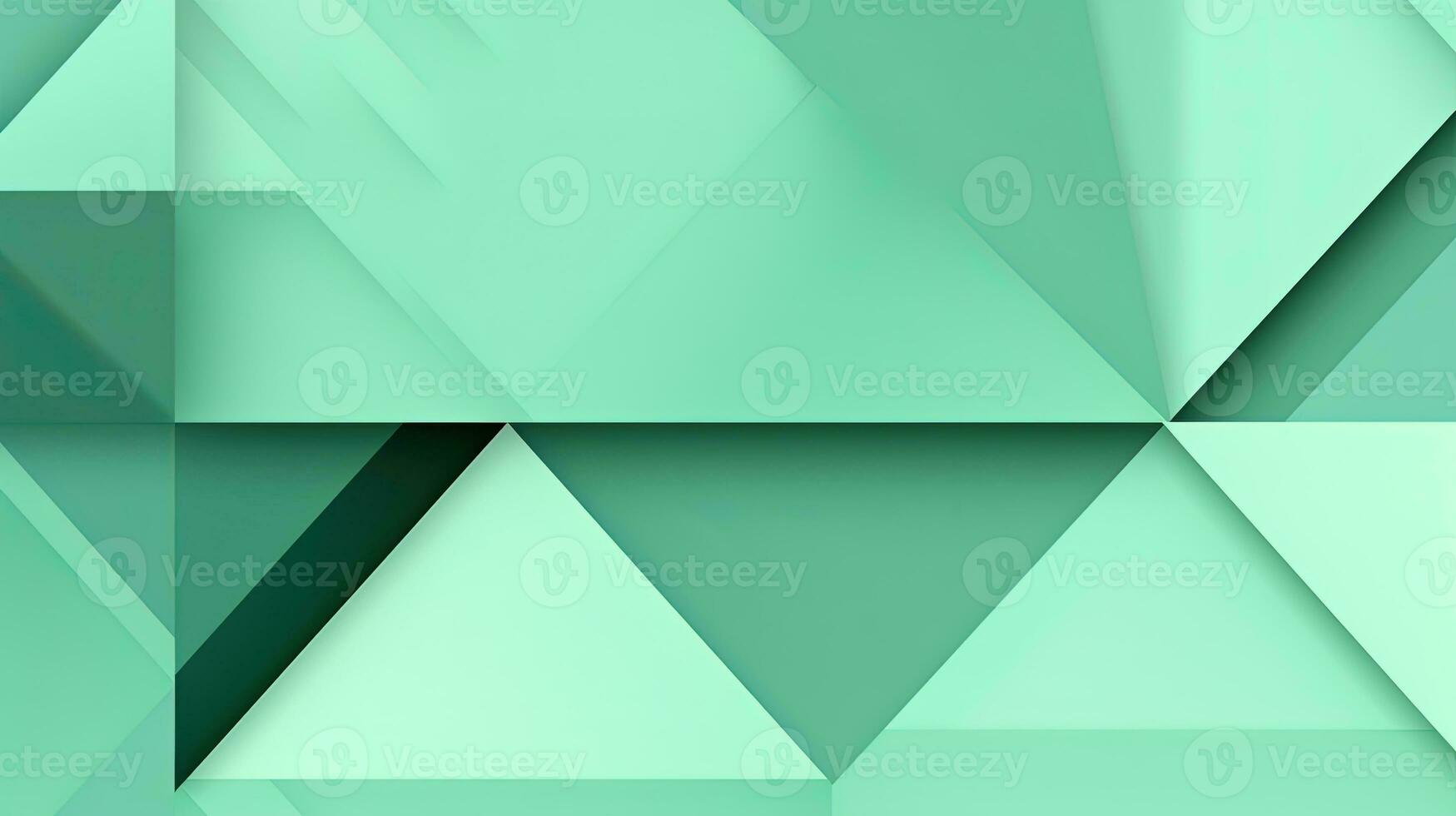 Abstract geometric background with triangles in green colors. 3d rendering. photo