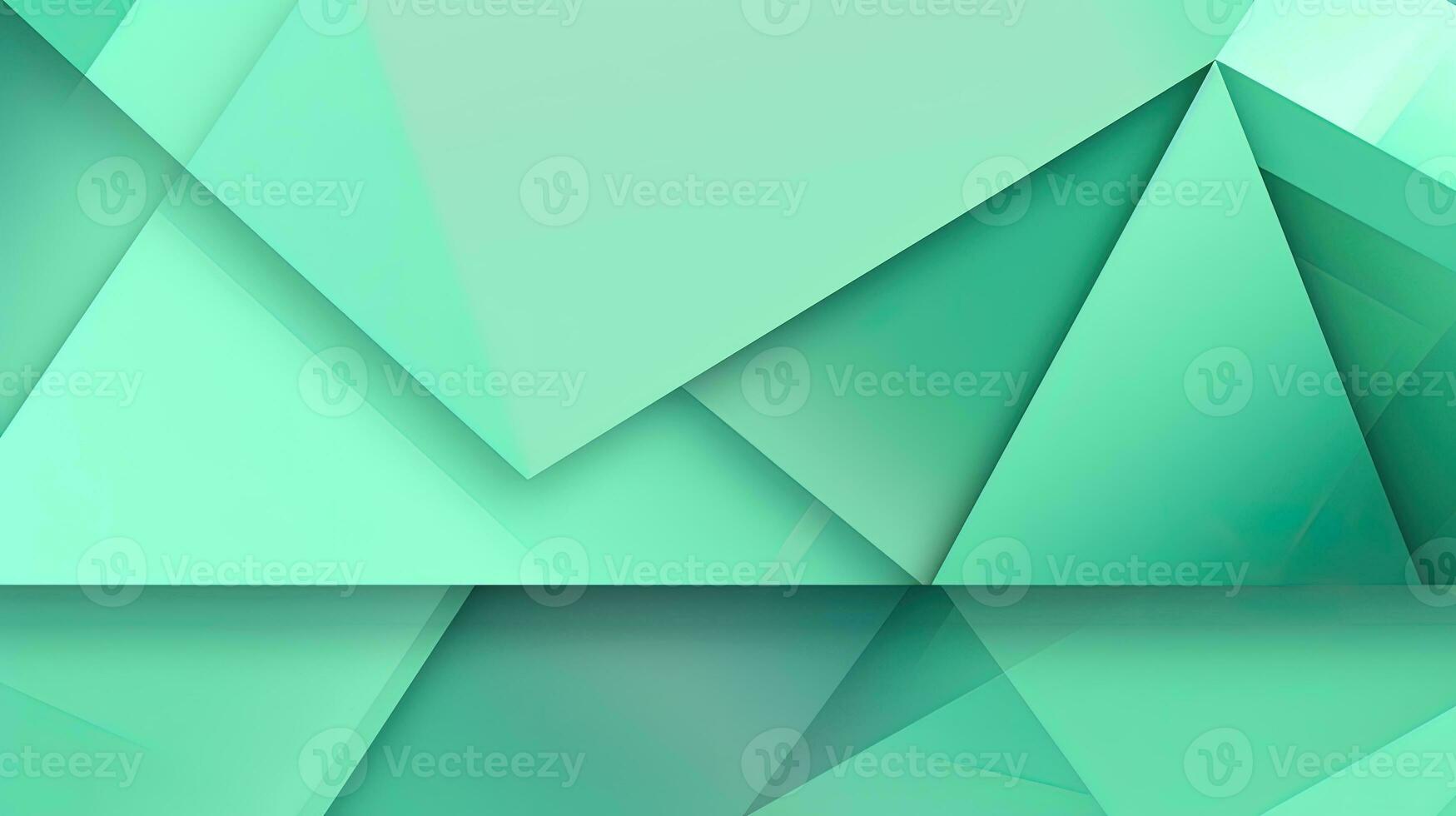 Abstract geometric background with triangles in green colors. 3d rendering. photo