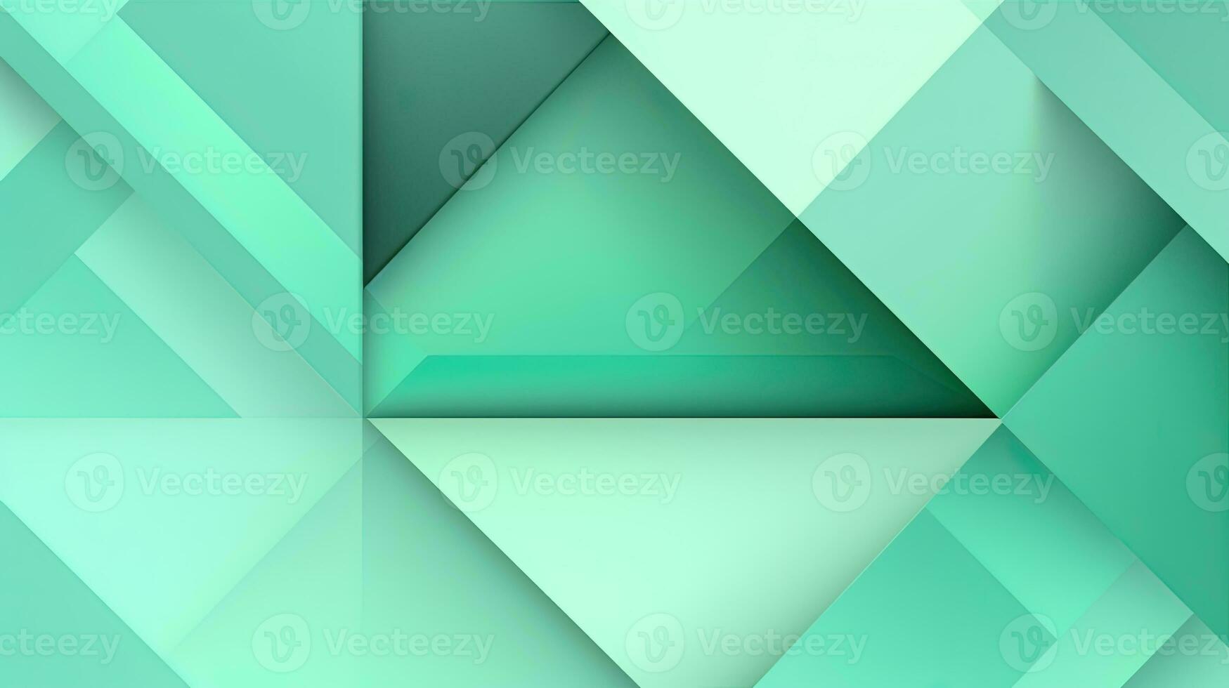 Abstract geometric background with triangles in green colors. 3d rendering. photo