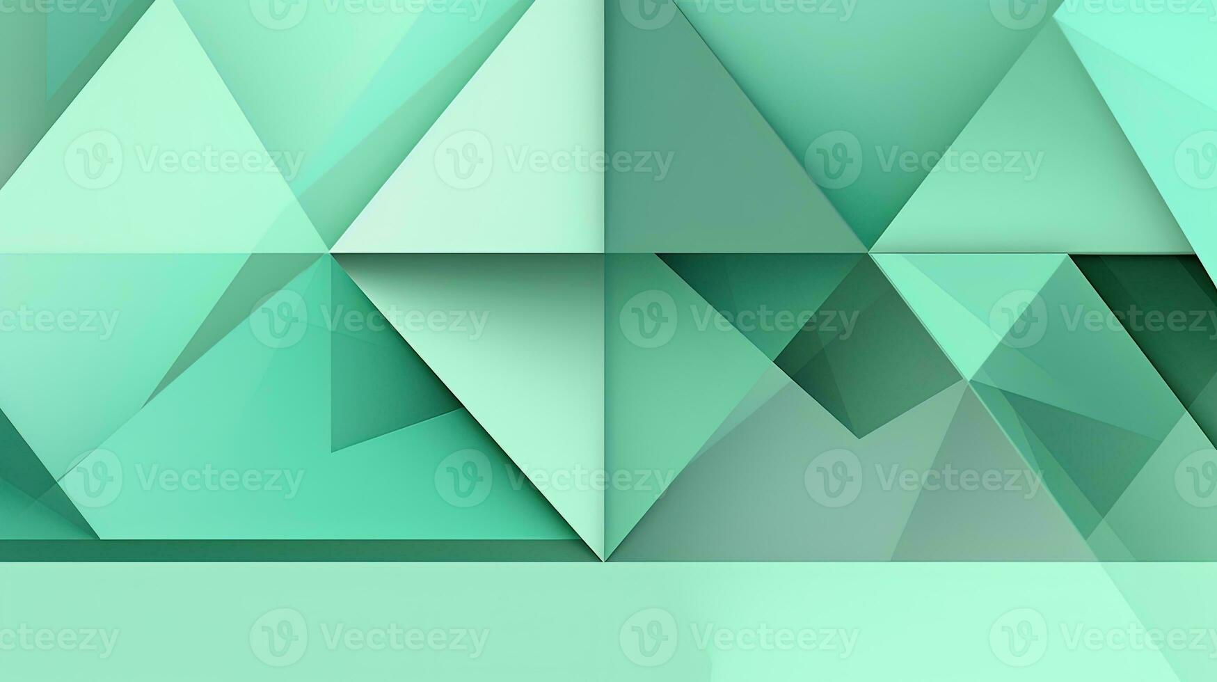 Abstract geometric background with triangles in green colors. 3d rendering. photo