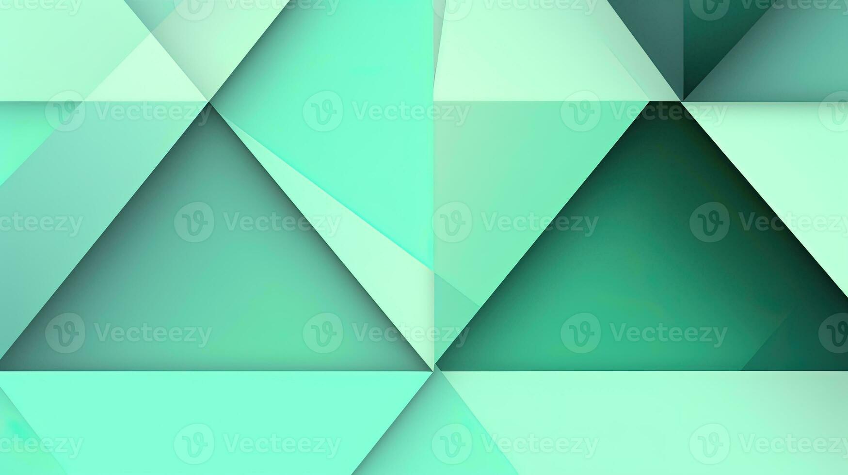 Abstract geometric background with triangles in green colors. 3d rendering. photo
