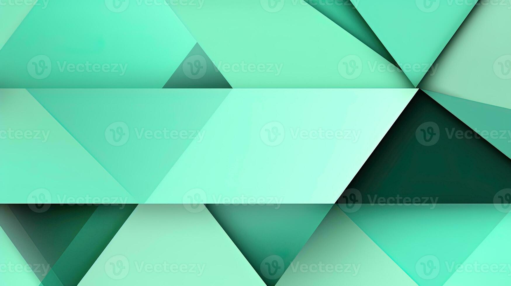 Abstract geometric background with triangles in green colors. 3d rendering. photo