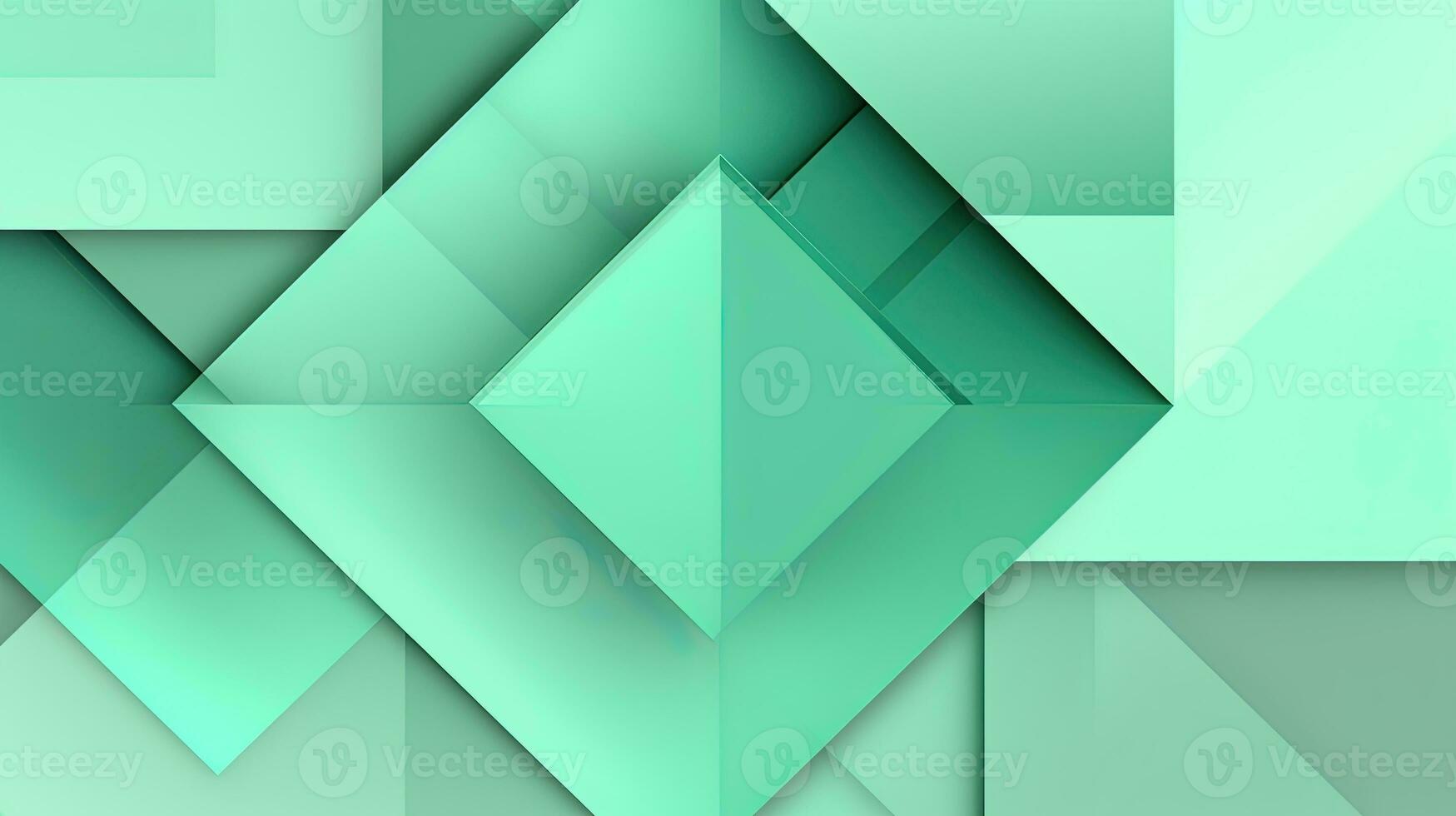 Abstract geometric background with triangles in green colors. 3d rendering. photo