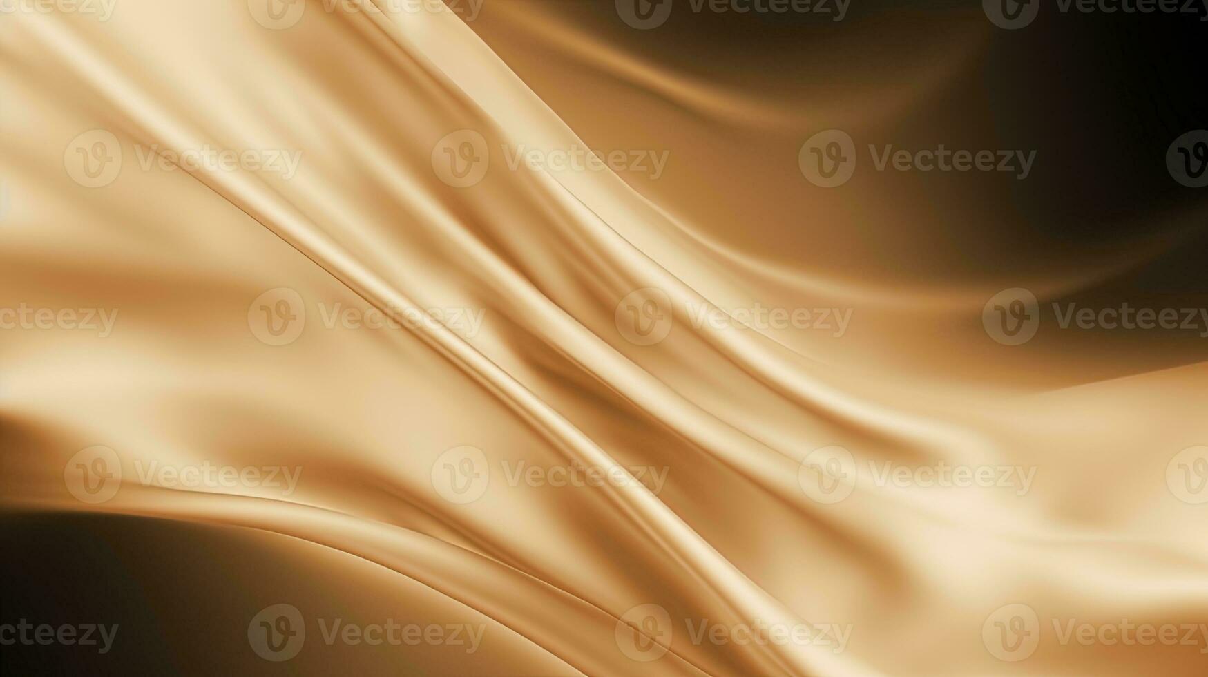 Gold satin fabric texture background. Closeup of rippled golden silk fabric. 3d render illustration photo