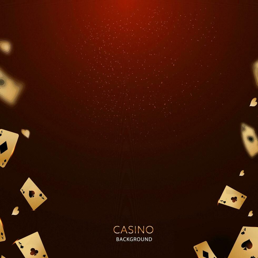 casino antecedentes decorado con dorado jugando o as tarjetas vector