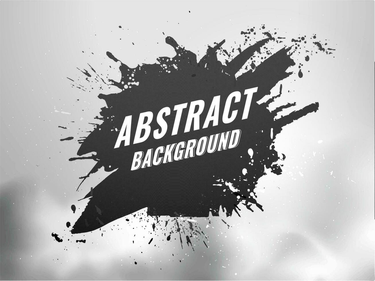 Abstract Brush Texture Background In Black And Gray Color. vector