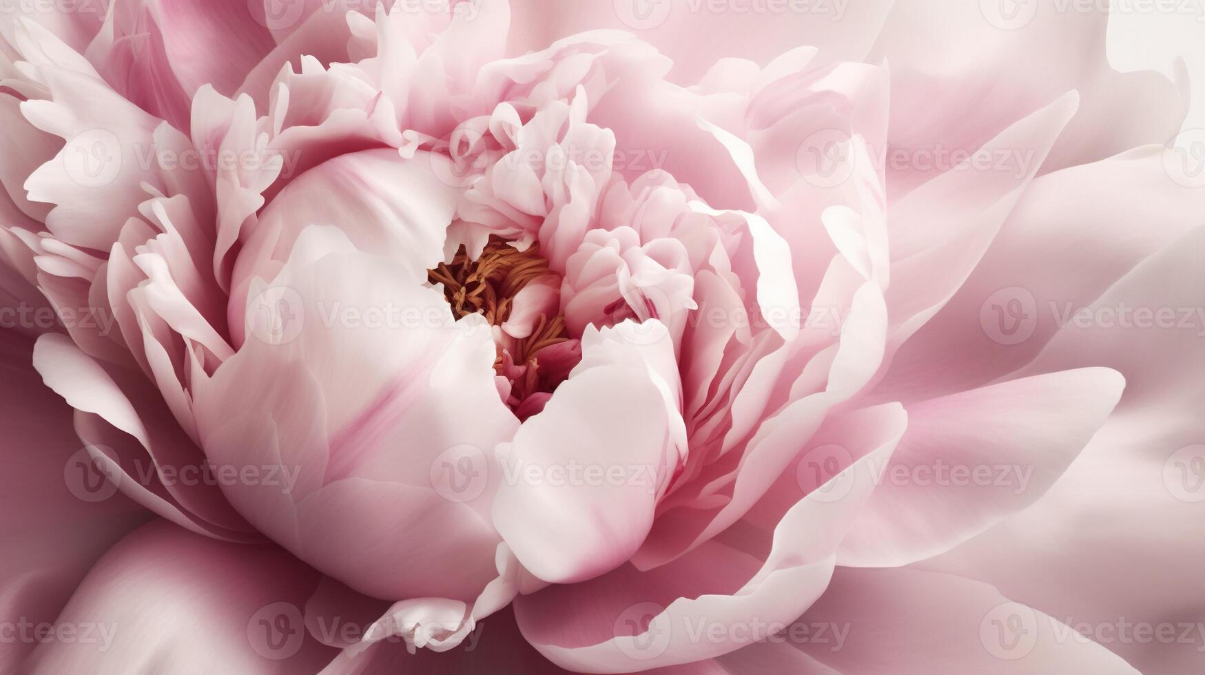 , Close up of blooming flowerbeds of peony flowers, floral textured background, spring mood. Photorealistic effect. photo