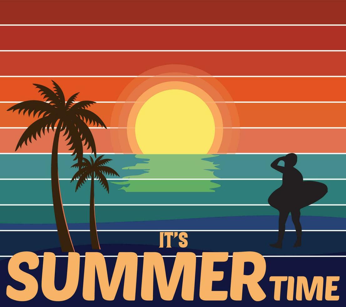 It's Summer Time T-shirt Design vector