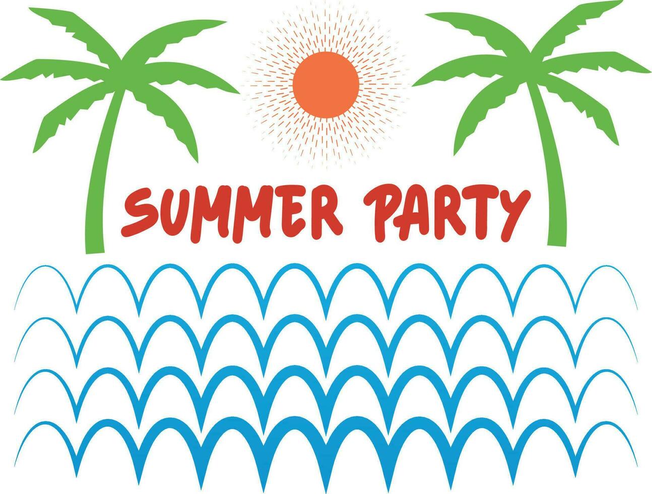 Summer Party T-shirt Design vector