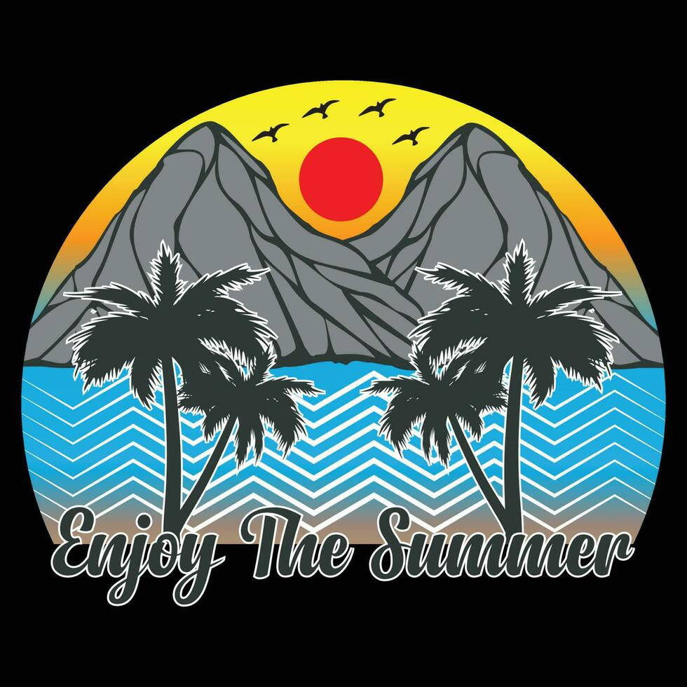 Enjoy The Summer T-shirt Design Vector Illustration
