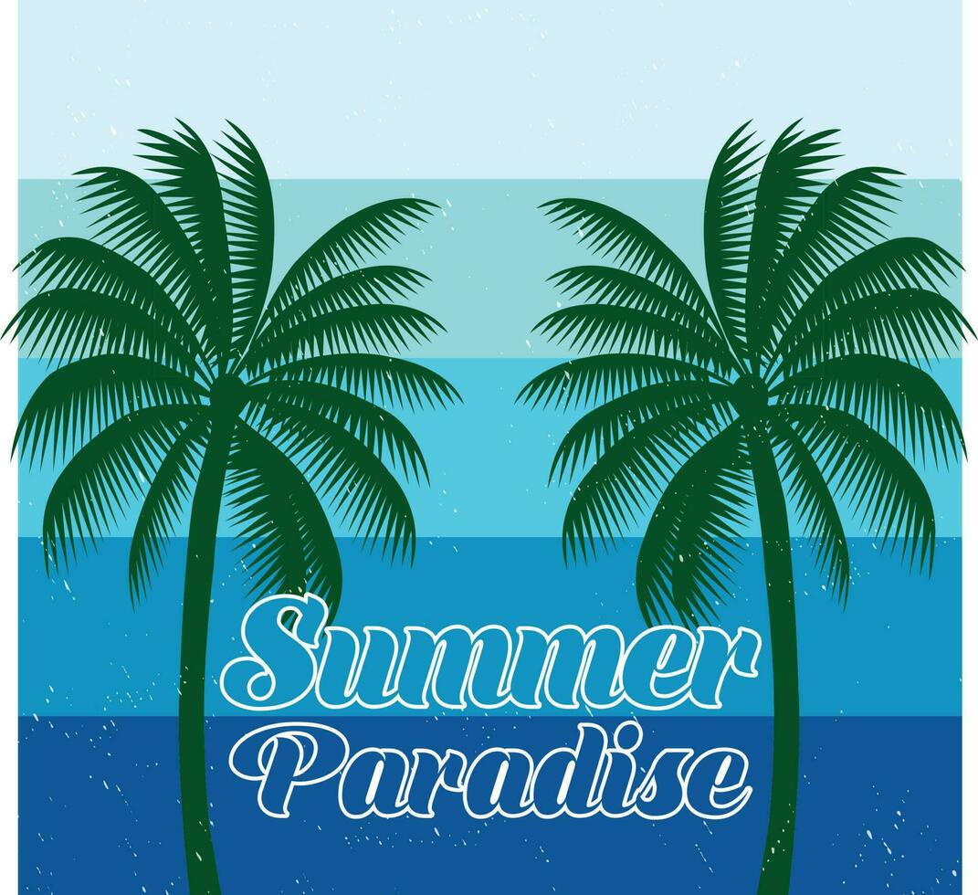 Summer Paradise T-shirt Design Vector Illustration