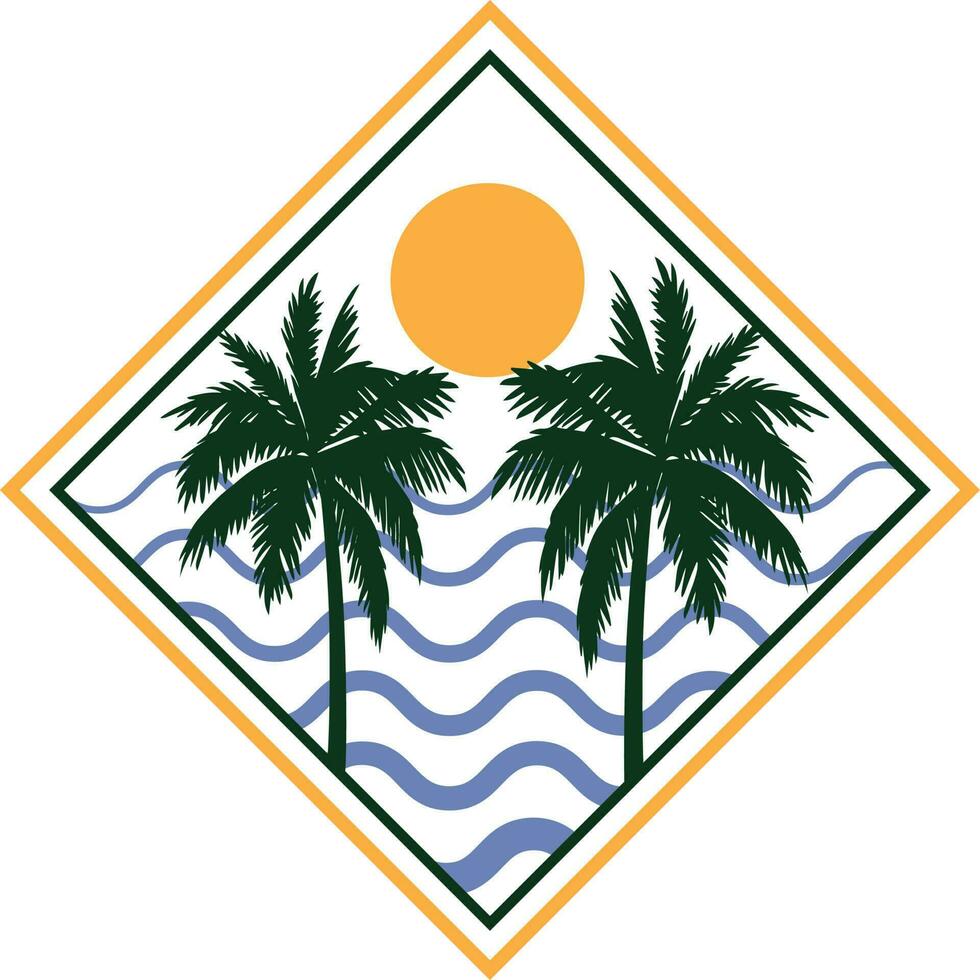 Summer Beach T-shirt Design Vector Illustration