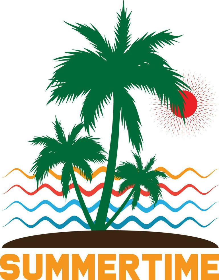Summer Time T-shirt Design vector