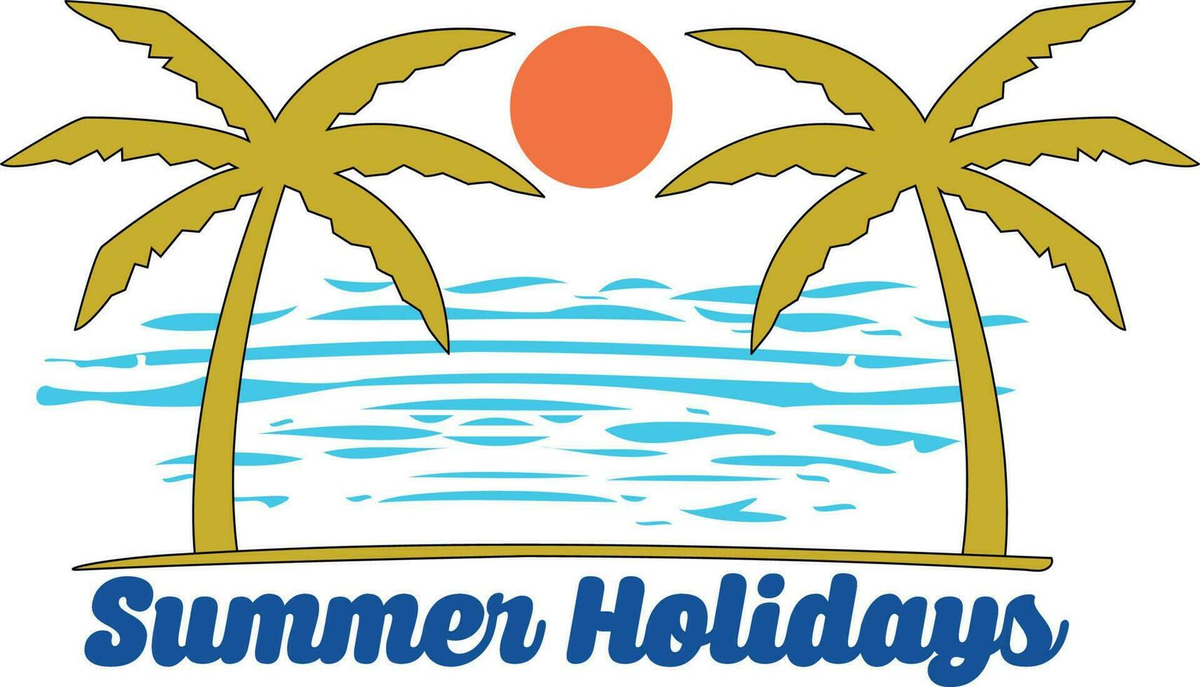 Summer Holidays T-shirt Design vector