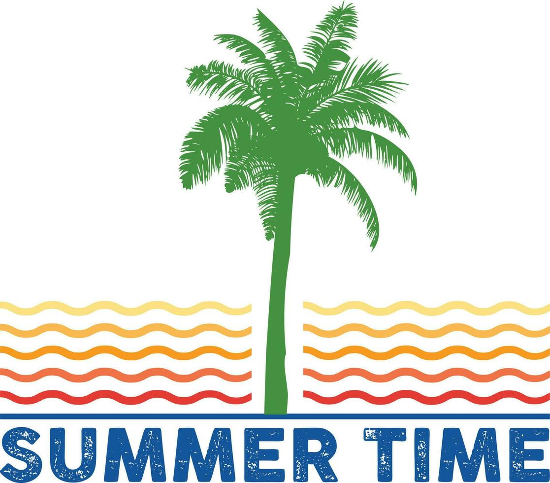 Summer Time T-shirt Design vector
