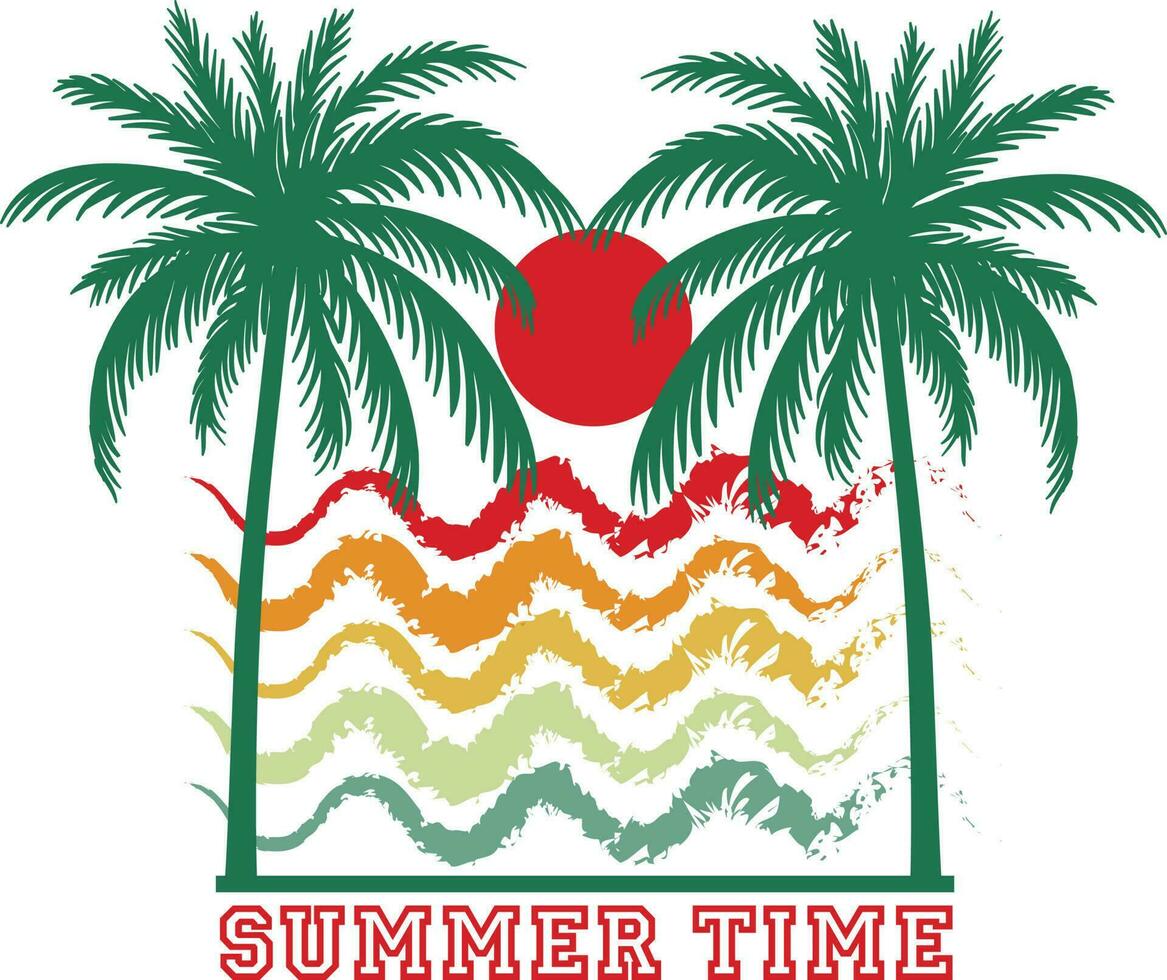 Summer Time T-shirt Design Vector illustration