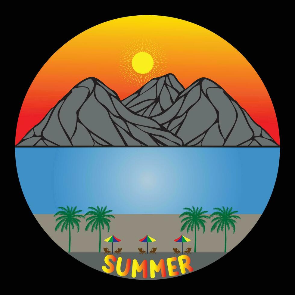 ilustración de vector de diseño de camiseta de verano