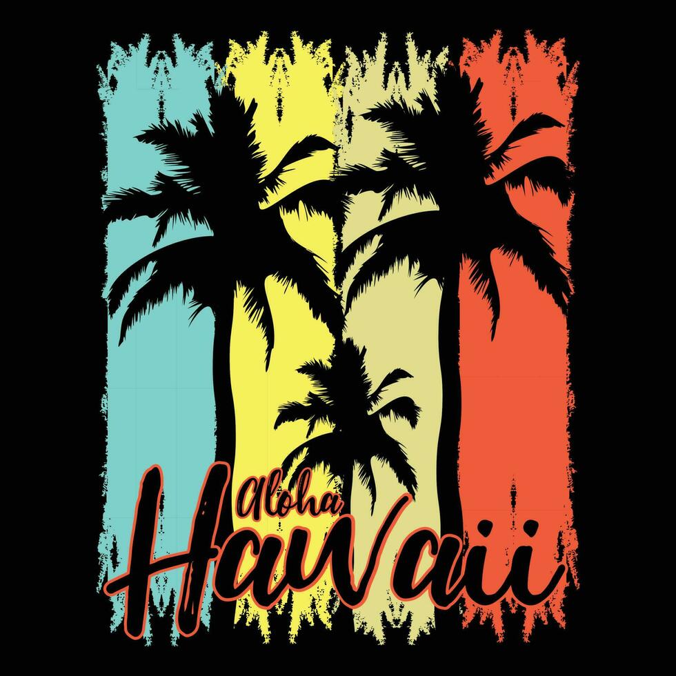 Aloha Hawaii T-shirt Design vector