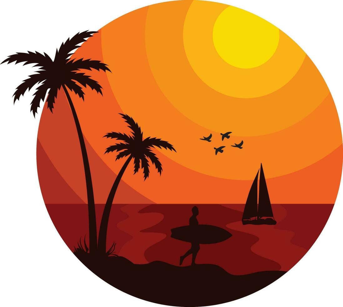 Summer California Beach Tshirt Design Vector Illustration