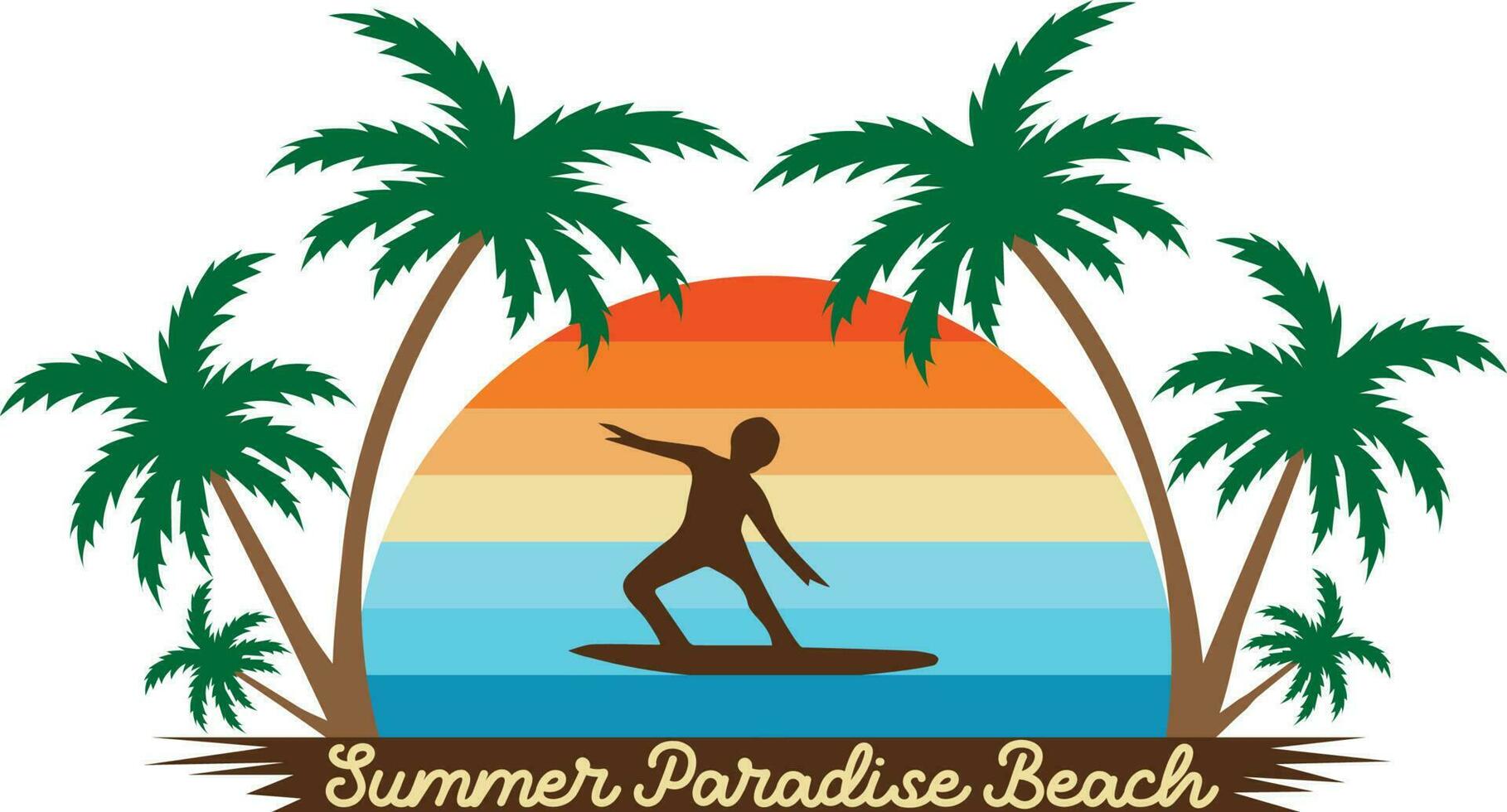 Summer Paradise Beach Tshirt Design Vector Illustration