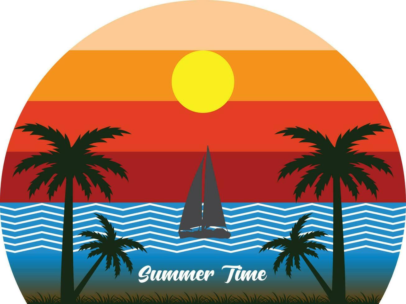 Summer Time T-shirt Design Vector Illustration