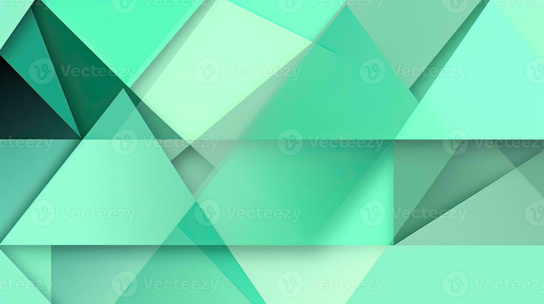 Abstract geometric background with triangles in green colors. 3d rendering. photo