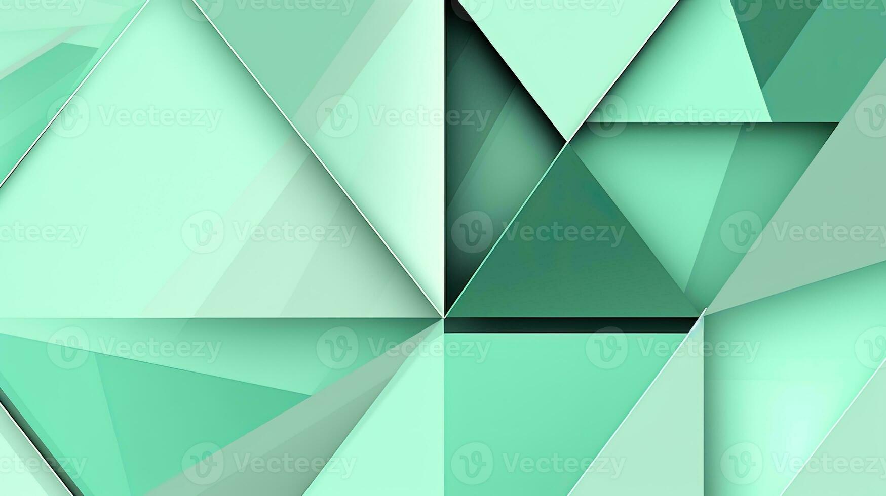 Abstract geometric background with triangles in green colors. 3d rendering. photo