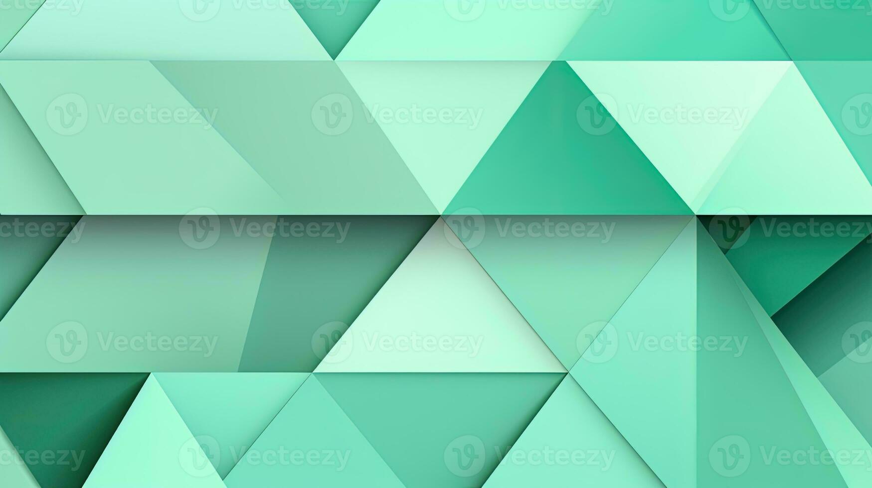 Abstract geometric background with triangles in green colors. 3d rendering. photo
