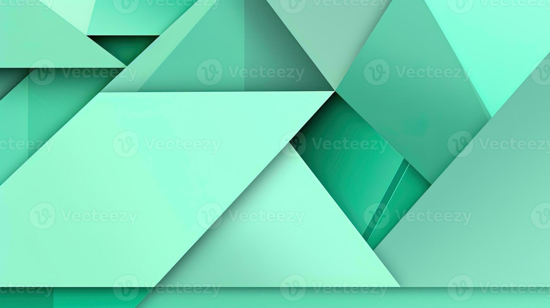 Abstract geometric background with triangles in green colors. 3d rendering. photo