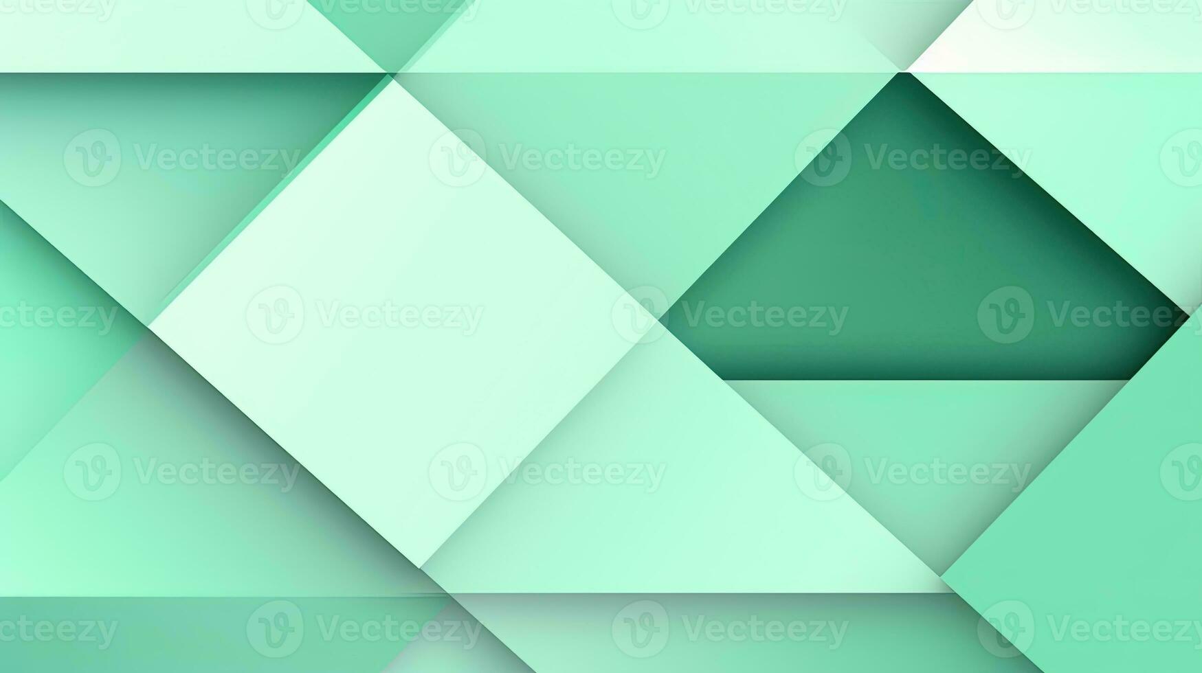 Abstract geometric background with triangles in green colors. 3d rendering. photo