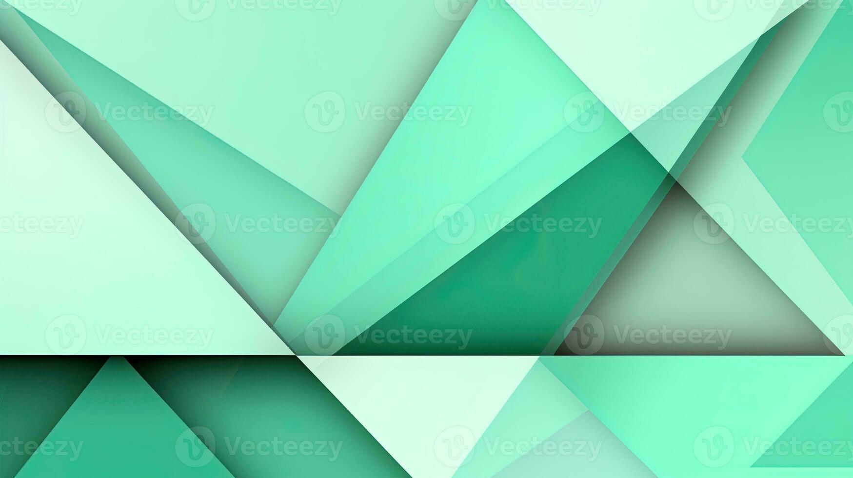 Abstract geometric background with triangles in green colors. 3d rendering. photo