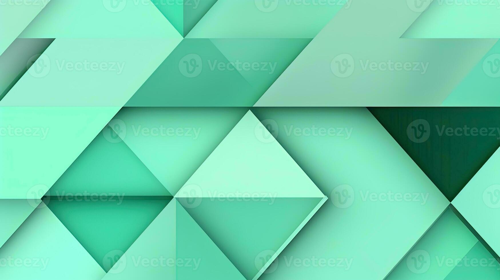 Abstract geometric background with triangles in green colors. 3d rendering. photo