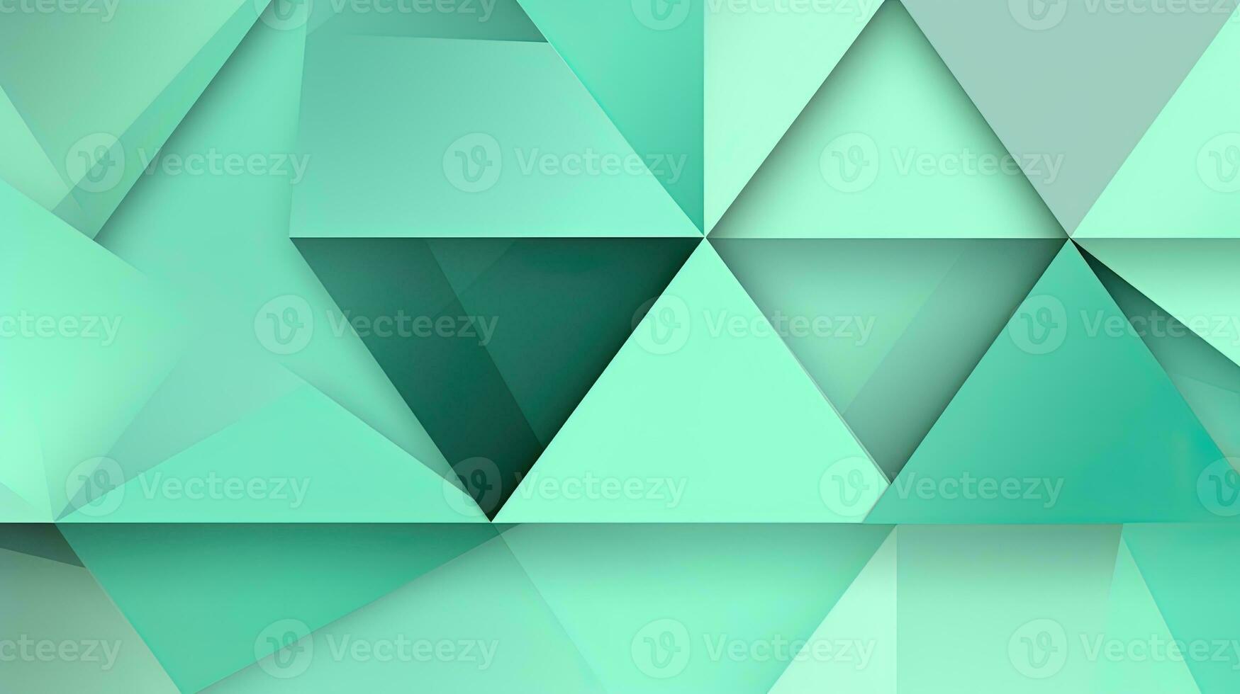 Abstract geometric background with triangles in green colors. 3d rendering. photo