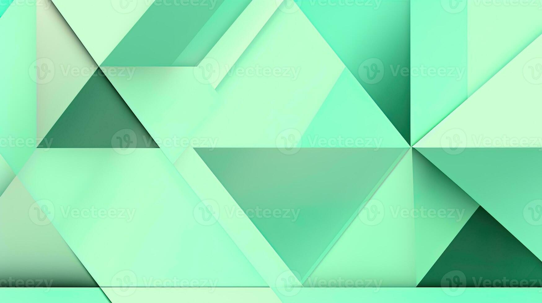 Abstract geometric background with triangles in green colors. 3d rendering. photo