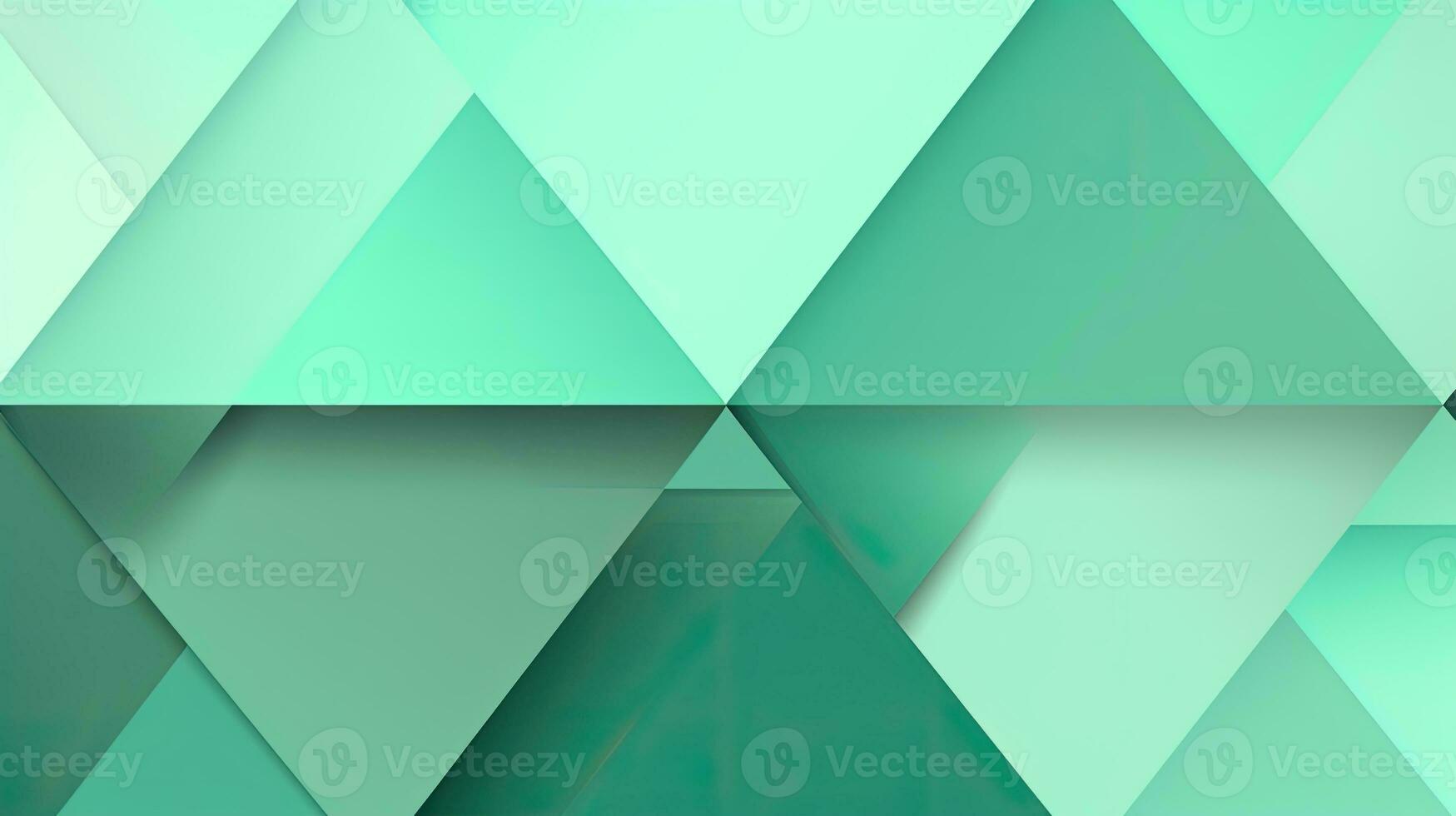 Abstract geometric background with triangles in green colors. 3d rendering. photo