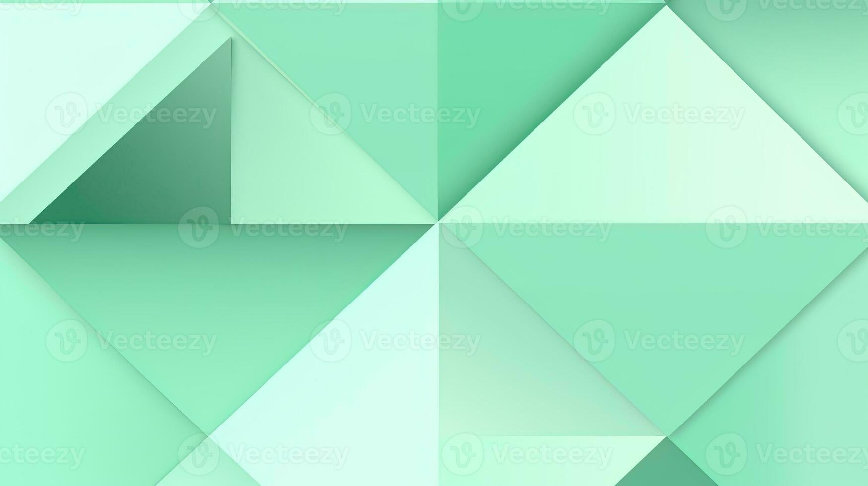 Abstract geometric background with triangles in green colors. 3d rendering. photo