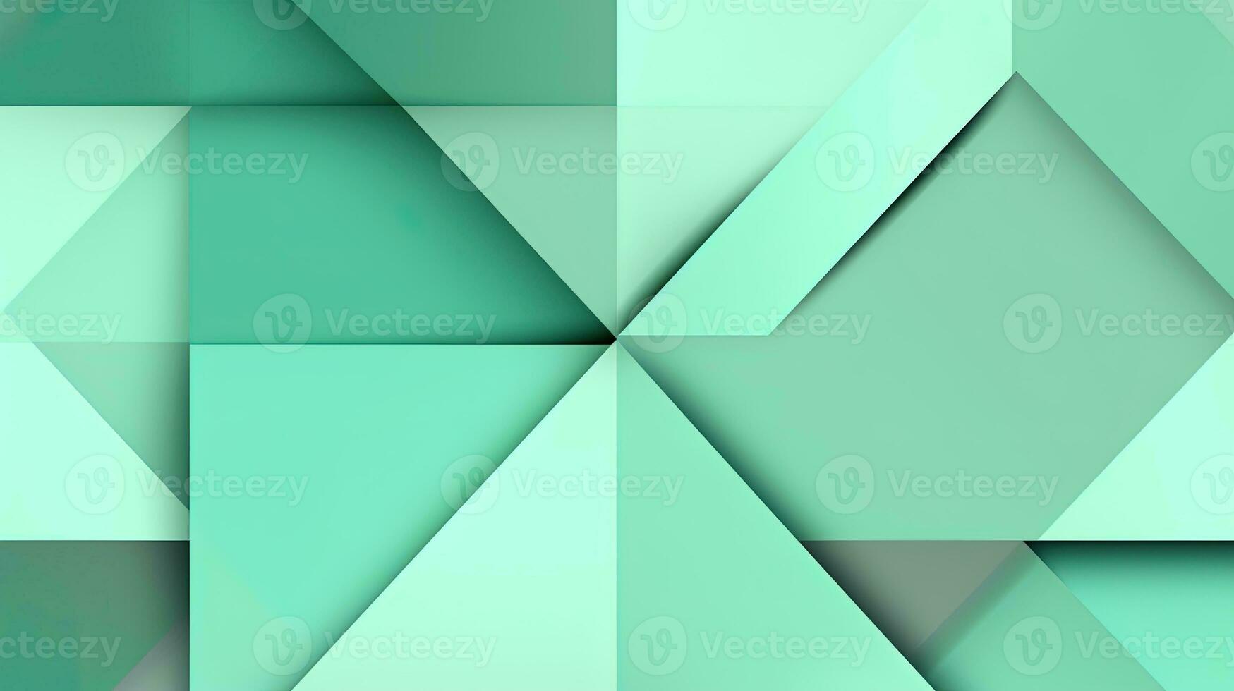 Abstract geometric background with triangles in green colors. 3d rendering. photo