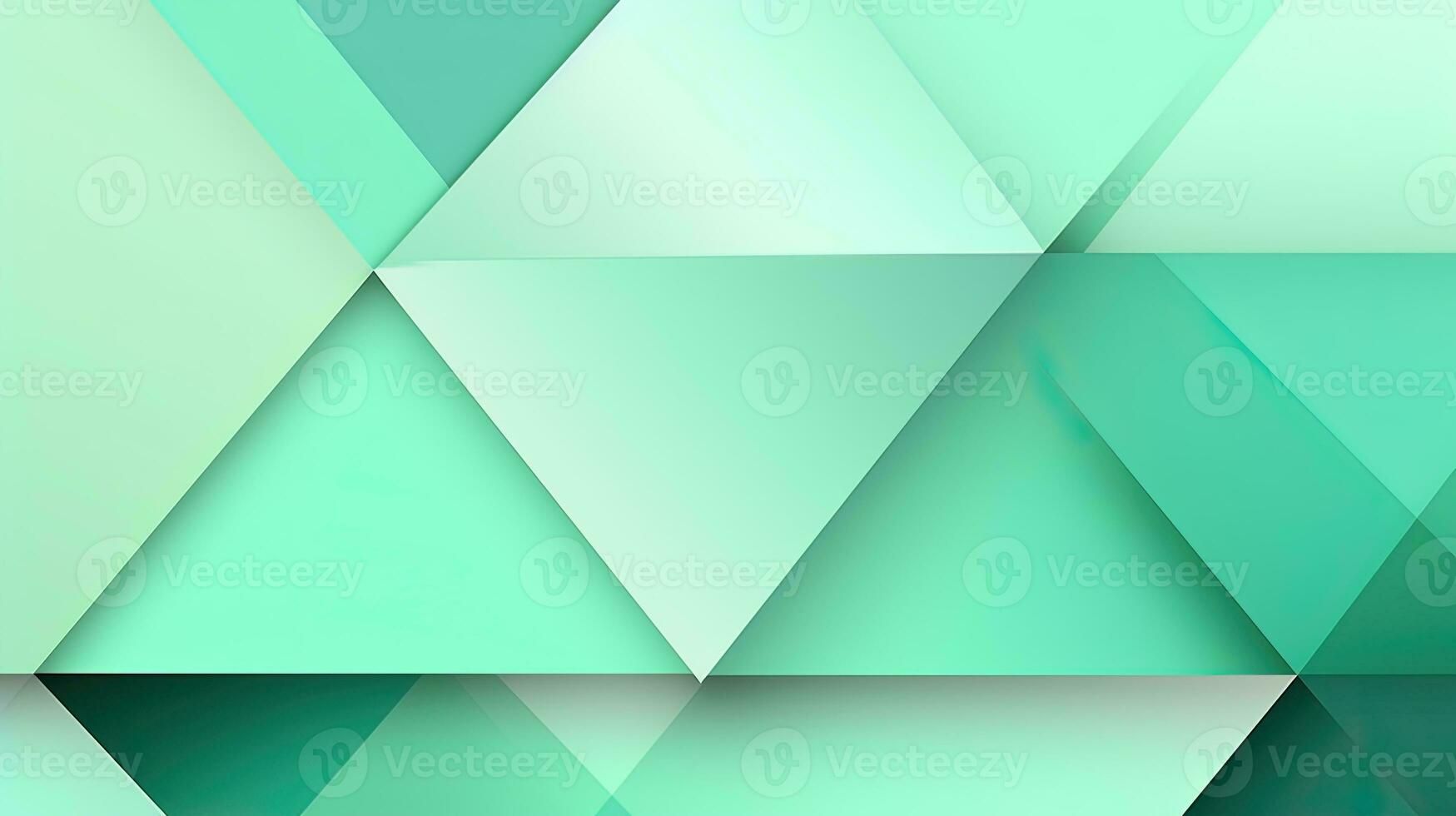 Abstract geometric background with triangles in green colors. 3d rendering. photo