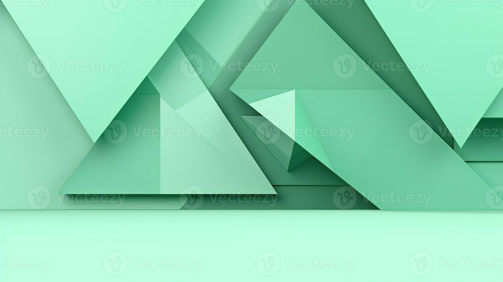 Abstract geometric background with triangles in green colors. 3d rendering. photo