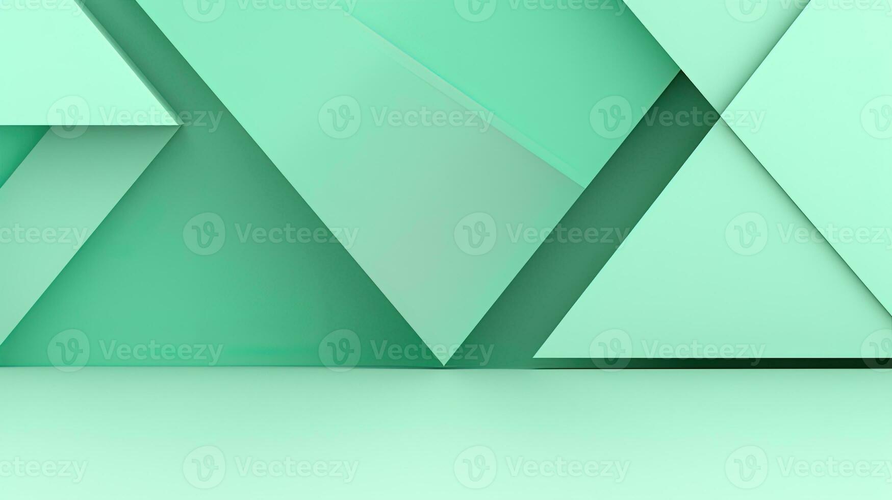 Abstract geometric background with triangles in green colors. 3d rendering. photo