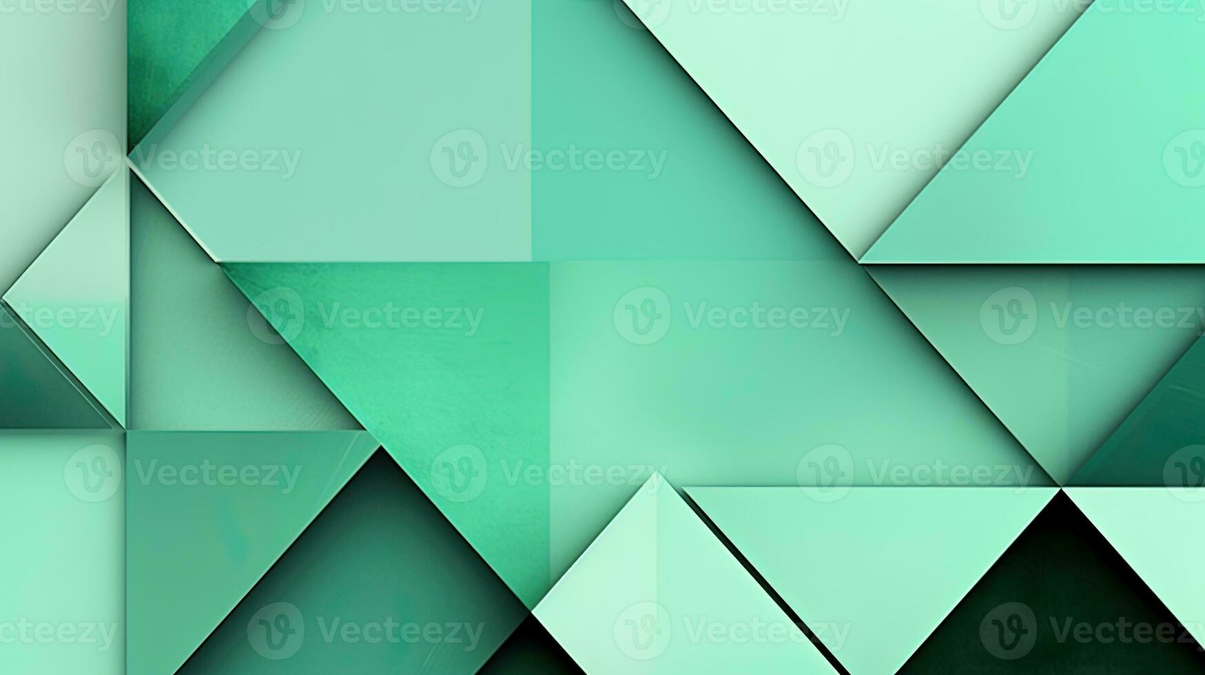 Abstract geometric background with triangles in green colors. 3d rendering. photo