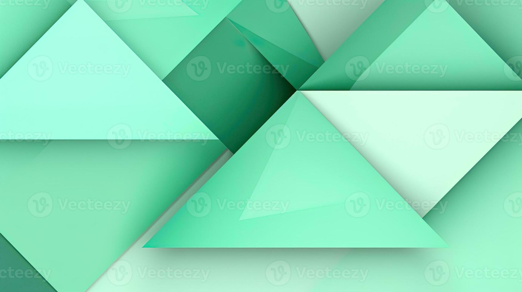 Abstract geometric background with triangles in green colors. 3d rendering. photo