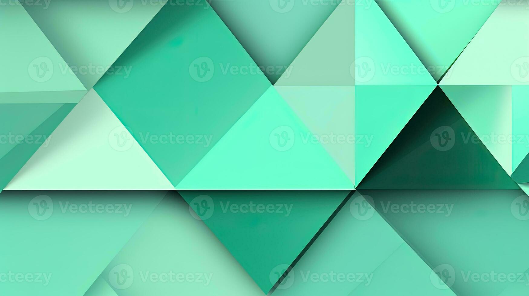 Abstract geometric background with triangles in green colors. 3d rendering. photo