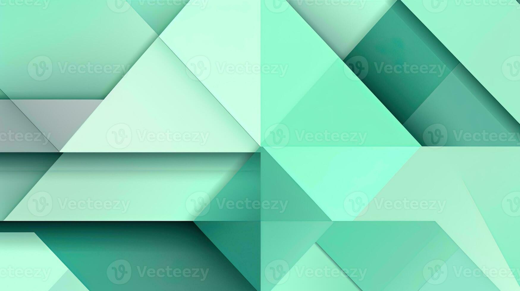 Abstract geometric background with triangles in green colors. 3d rendering. photo